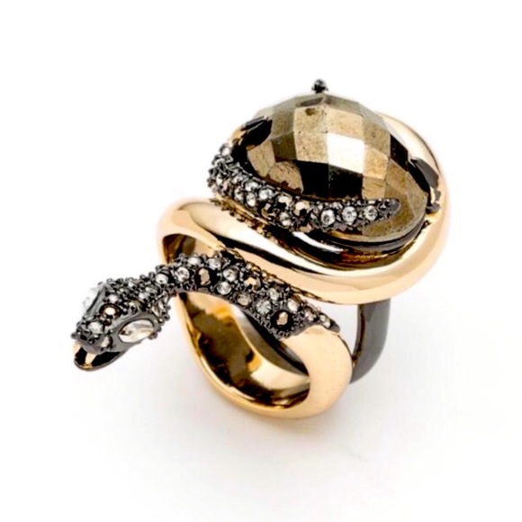 Alexis Bittar Jewelry - Alexis Bittar Vanitas Coiled Serpent Crystal Snake  Cocktail Ring